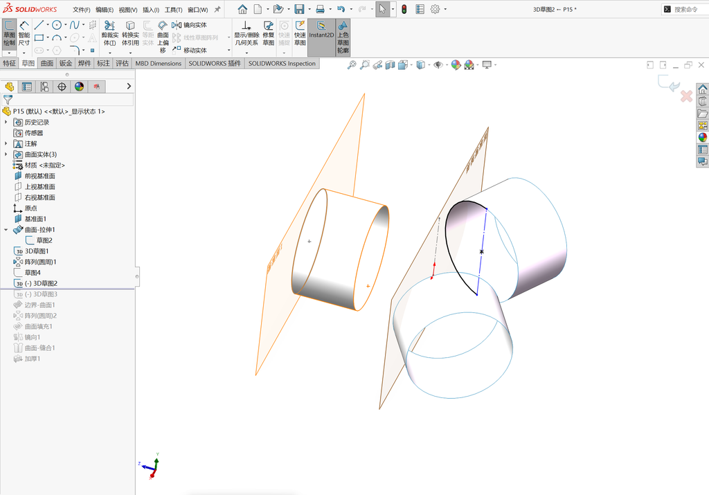 solidworks 三管混接 操作步骤图 6