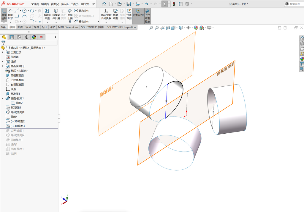 solidworks 三管混接 操作步骤图 7