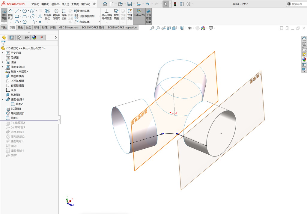 solidworks 三管混接 操作步骤图 8