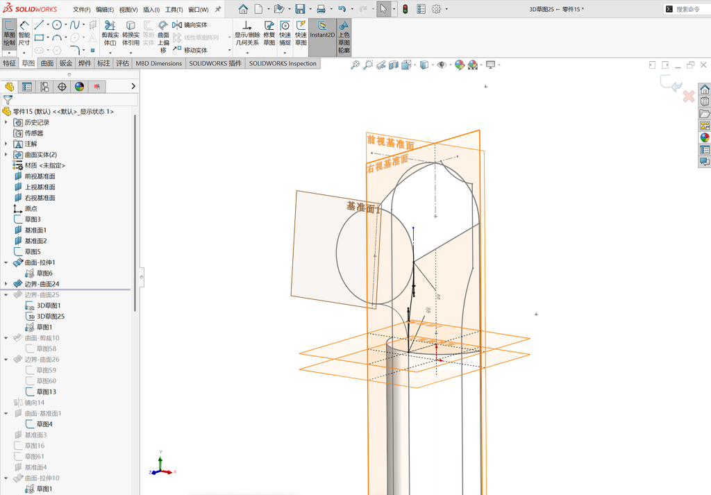 Solidworks温控枪曲面建模-五边面如何生成 操作步骤图 15