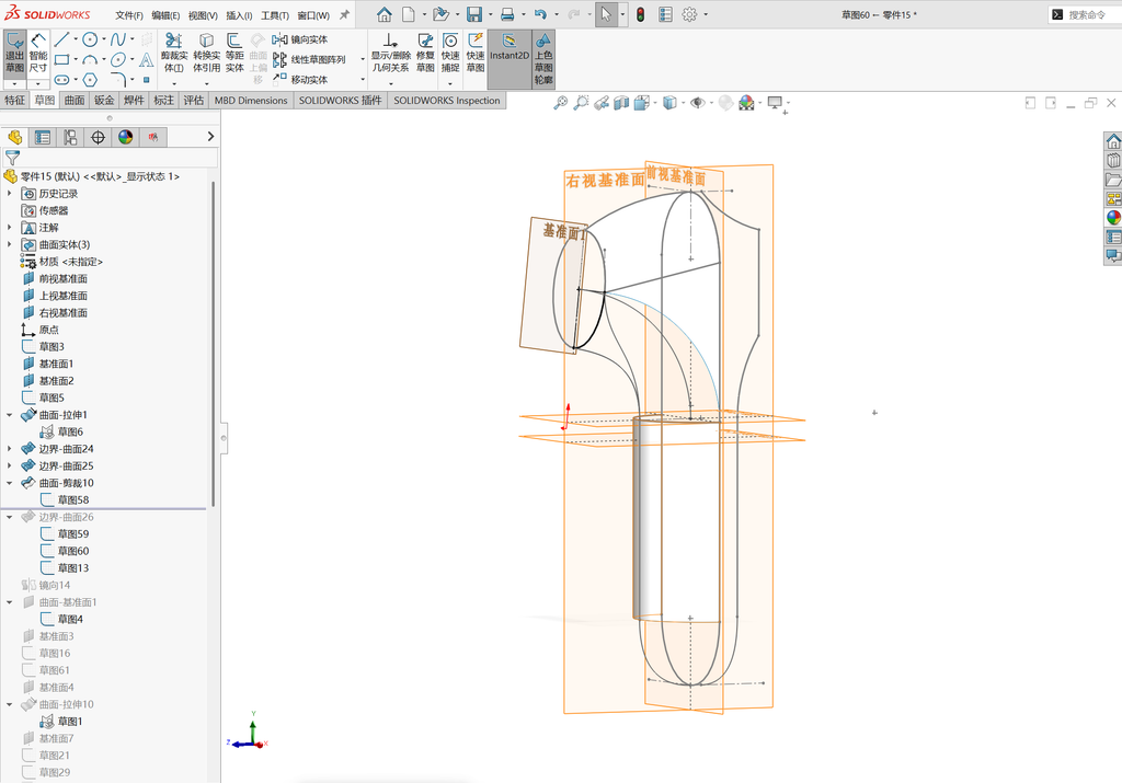 Solidworks温控枪曲面建模-五边面如何生成 操作步骤图 21