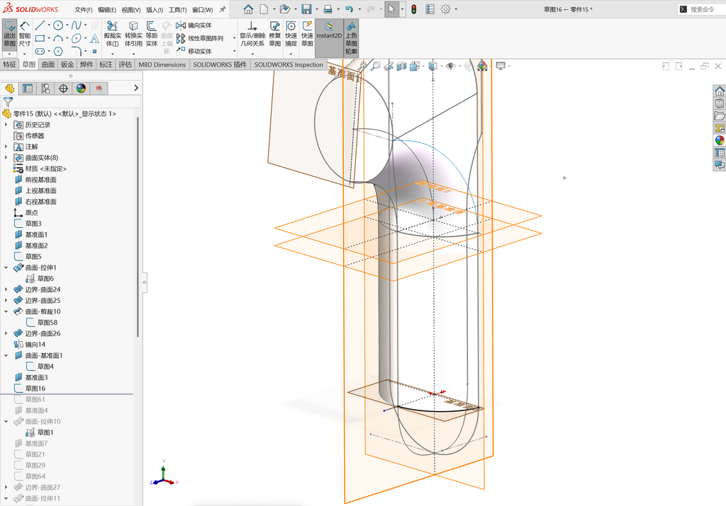 Solidworks温控枪曲面建模-五边面如何生成 操作步骤图 26