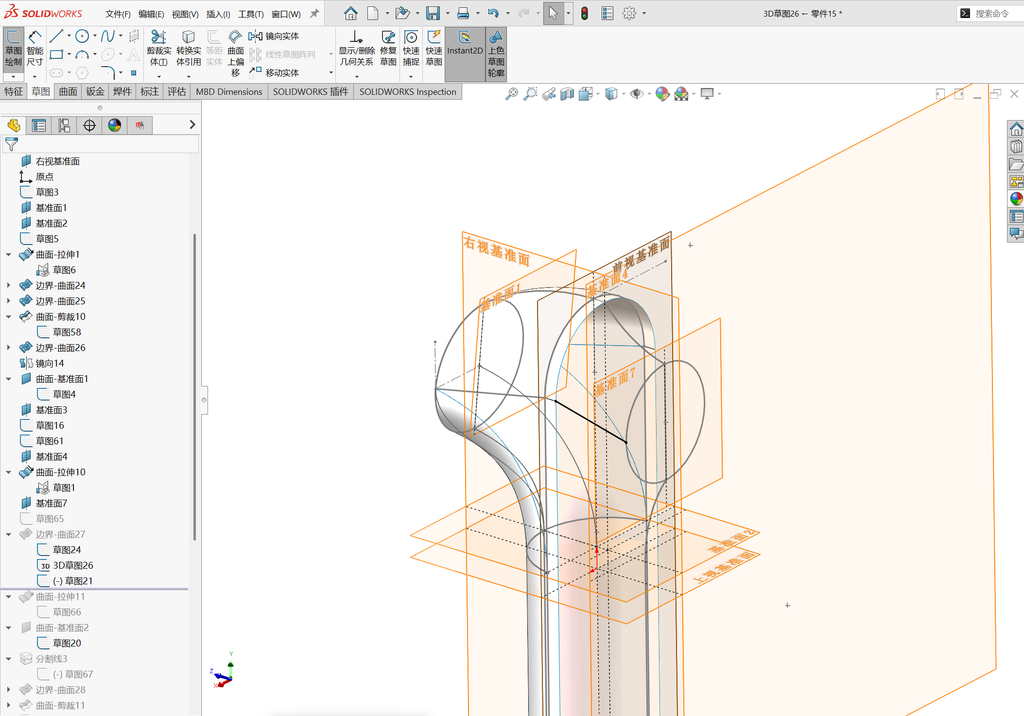 Solidworks温控枪曲面建模-五边面如何生成 操作步骤图 34