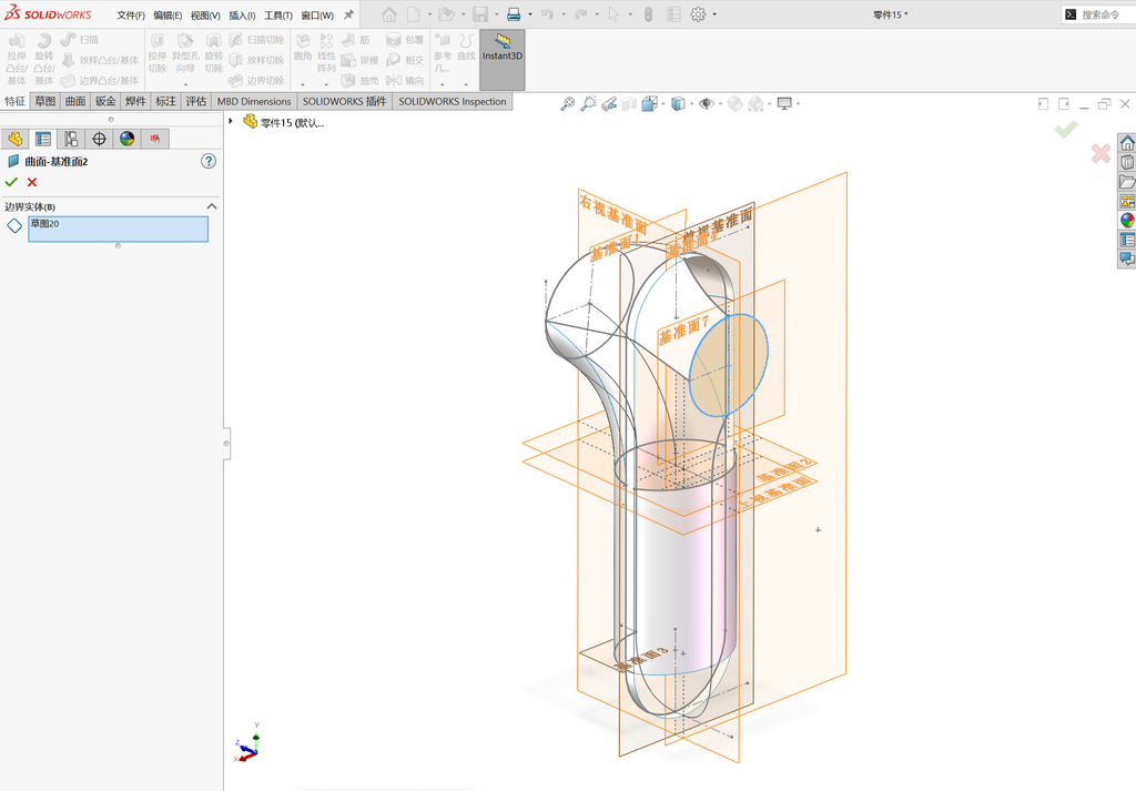 Solidworks温控枪曲面建模-五边面如何生成 操作步骤图 38