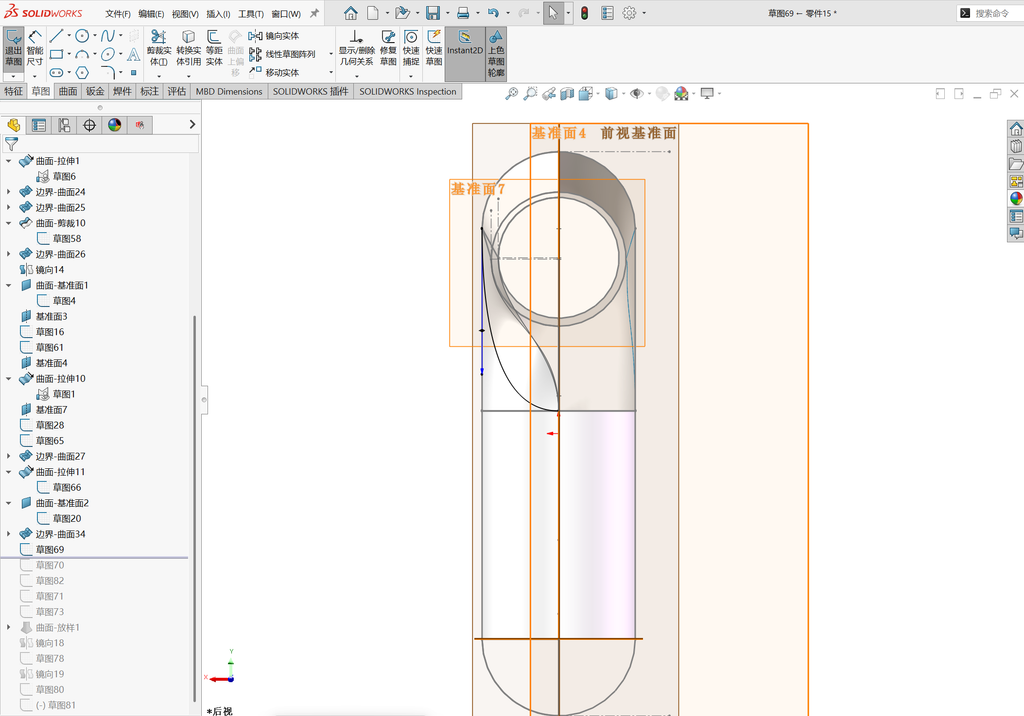 Solidworks温控枪曲面建模-五边面如何生成 操作步骤图 42