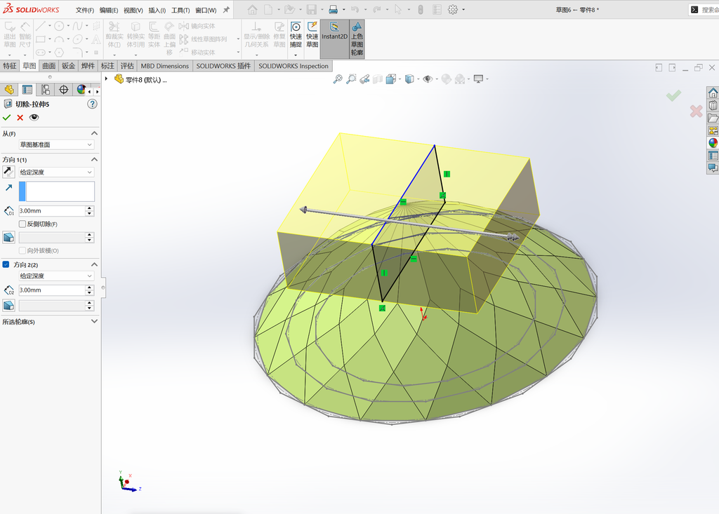 Solidworks菱形纹理 操作步骤图 8