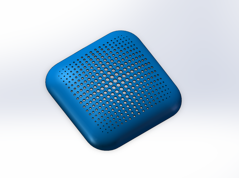 Solidworks方倒圆曲面+变化圆点阵列纹理建模